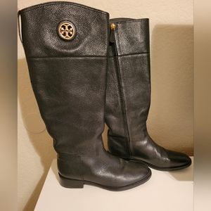 Tory Burch Junction Leather Riding Boots